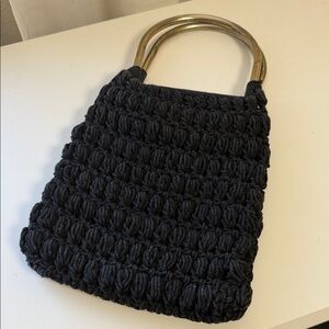 Elegant Black Handwoven Bag